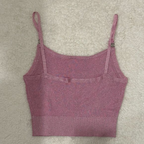 preloved chanel shimmer pink tank up SZ 40/L - Picture 3 of 7
